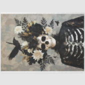 Zwart & Goud Gotisch Skelet Decoupage Tissuepapier (Voorkant)