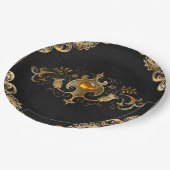Zwart goud goud goud papieren bordje (Gekanteld)