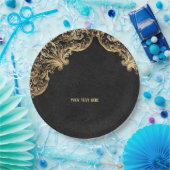 Zwart goud  goud  goud papieren bordje (Feest)