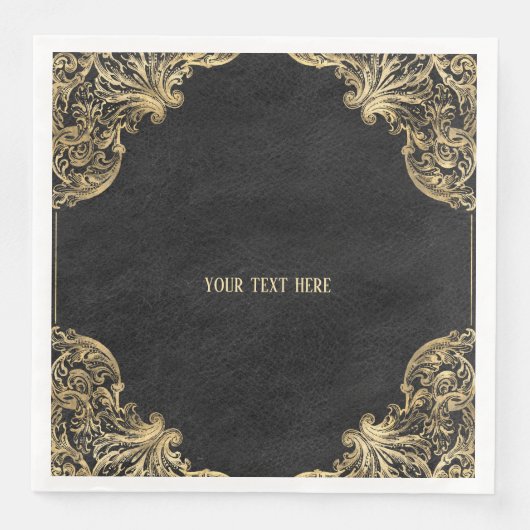 Zwart goud goud goud servet (Voorkant)