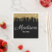 Zwart Goud Graduation Party Klasse van 2024 Papier Servet (Insitu)