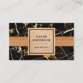 Zwart Goud Graniet Splashback Keuken Aanrecht Visitekaartje (Voorkant)