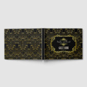 Zwart & Goud Great Gatsby Art Deco Bruiloft Gastenboek (Volledig)