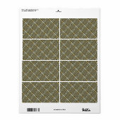 Zwart, goud Grieks sleutelpatroon Etiket (Full Sheet)