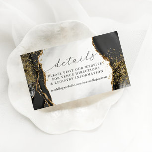 Zwart, Goud & Grijs Mist Agate Details Notitiekaar Notitiekaartje