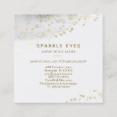 ** Zwart Goud Grijs Ogen Lashes Glam Luxe Vierkante Visitekaartje (Achterkant)
