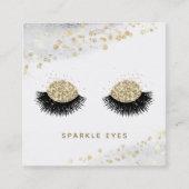 ** Zwart Goud Grijs Ogen Lashes Glam Luxe Vierkante Visitekaartje (Voorkant)