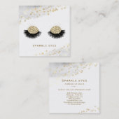 ** Zwart Goud Grijs Ogen Lashes Glam Luxe Vierkante Visitekaartje (Voorkant / Achterkant)