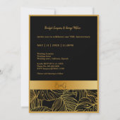 Zwart Goud Groen 50e trouwdag kaart (Achterkant)