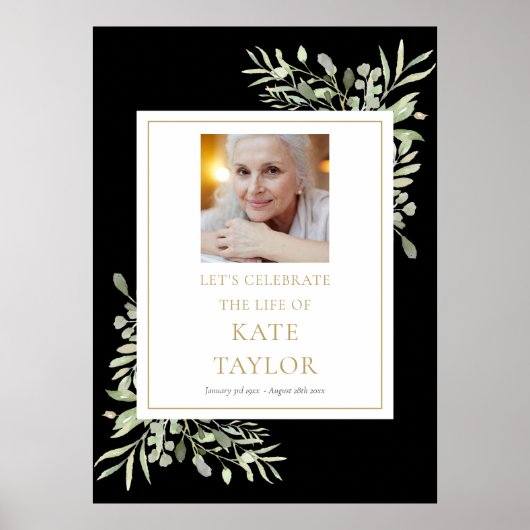 Zwart Goud Groen Foto Viering van het Levensteken Poster (Voorkant)