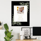 Zwart Goud Groen Foto Viering van het Levensteken Poster (Thuiskantoor)