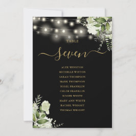 Zwart goud groen zitplan tafelnummer