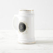 Zwart Goud Groomsman Beer Stein Gift Bierpul (Voorkant links)