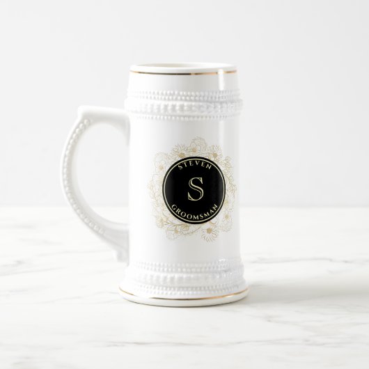 Zwart Goud Groomsman Beer Stein Gift Bierpul (Links)