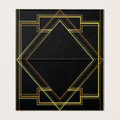 zwart goud  grote gatsby bruiloft Place Card Visitekaartje (Binnenkant ongevouwen)