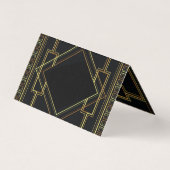 zwart goud  grote gatsby bruiloft Place Card Visitekaartje (Achterkant)