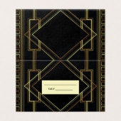zwart goud  grote gatsby bruiloft Place Card Visitekaartje (Buitenkant ongevouwen)