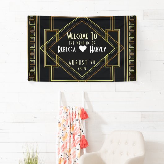 Zwart Goud  Grote Gatsby bruiloft Spandoek (Insitu)
