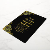 Zwart goud Halloween bruiloft Save the Date Folie Uitnodiging (Gedraaid)