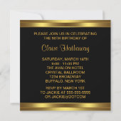 Zwart Goud Hart Boog Vrouwen 50ste Verjaardagsfees Kaart (Achterkant)