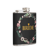 Zwart Goud Hart Bruid Heupfles (Rechts)