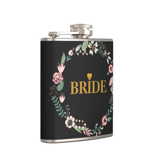 Zwart Goud Hart Bruid Heupfles (Rechts)