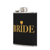 Zwart Goud Hart Bruid Heupfles (Links)