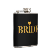 Zwart Goud Hart Bruid Heupfles (Rechts)