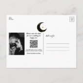 Zwart & Goud Hemelse Maan & Sterren Save The Date Aankondigingskaart (Achterkant)