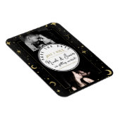 Zwart & Goud Hemelse Maan & Sterren Save The Date Magneet (Rechterzijde)