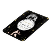 Zwart & Goud Hemelse Maan & Sterren Save The Date Magneet (Linkerzijde)