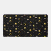 Zwart Goud Hemelse Zon & Maan Zodiac Oog Bureaumat (Voorkant)