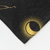 Zwart Goud Hemelse Zon & Maan Zodiac Oog Fleece Deken (Hoek)