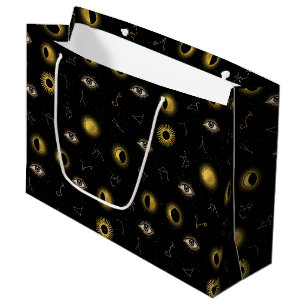 Zwart Goud Hemelse Zon & Maan Zodiac Oog Groot Cadeauzakje