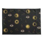 Zwart Goud Hemelse Zon & Maan Zodiac Oog Kussensloop (Achterkant-Rechts)