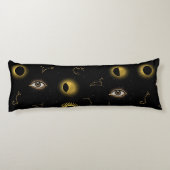 Zwart Goud Hemelse Zon & Maan Zodiac Oog Lichaamskussen (Achterkant)