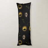 Zwart Goud Hemelse Zon & Maan Zodiac Oog Lichaamskussen (Achterkant (Verticaal))