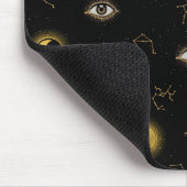 Zwart Goud Hemelse Zon & Maan Zodiac Oog Muismat (Hoek)