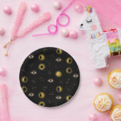 Zwart Goud Hemelse Zon & Maan Zodiac Oog Papieren Bordje (Feest)