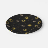 Zwart Goud Hemelse Zon & Maan Zodiac Oog Papieren Bordje (Gekanteld)