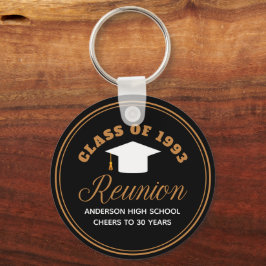 Zwart Goud High School Reunion Custom Party Favor Sleutelhanger