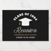 Zwart Goud High School Reunion Custom Party Mini Sparkling Wijnetiket (Enkel label)