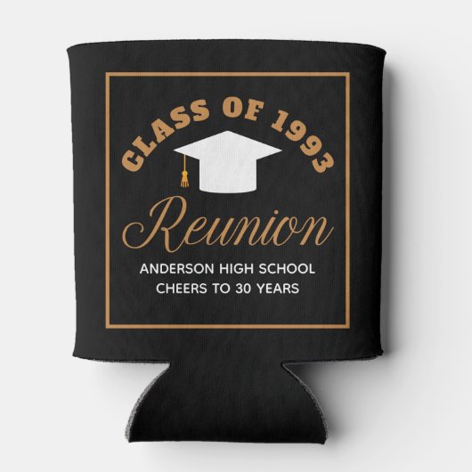 Zwart Goud High School Reunion Gepersonaliseerde P Blikjeskoeler (Achterkant)