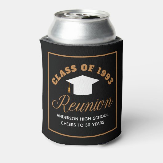 Zwart Goud High School Reunion Gepersonaliseerde P Blikjeskoeler (Blikje Achterkant)