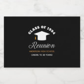 Zwart Goud High School Reunion Gepersonaliseerde P Likeurfles Etiket (Enkel label)