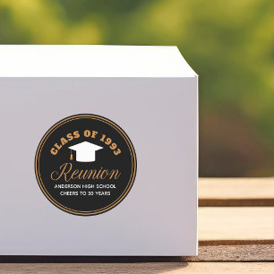 Zwart Goud High School Reunion Gepersonaliseerde P Ronde Sticker
