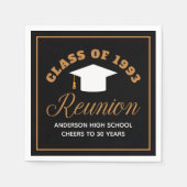 Zwart Goud High School Reunion Gepersonaliseerde P Servet (Voorkant)