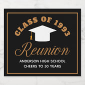 Zwart Goud High School Reunion Gepersonaliseerde P Sparkling Wijnetiket (Enkel label)