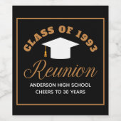 Zwart Goud High School Reunion Gepersonaliseerde P Wijn Etiket (Enkel label)