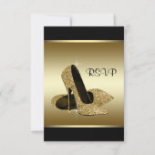 Zwart Goud Hoge Hak Schoen RSVP (Voorkant)